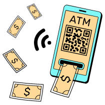 Cardless Withdrawal Illustration from London Set