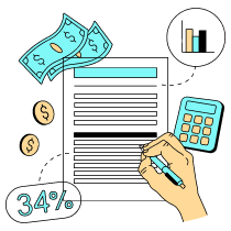 Computing Taxes Illustration from London Set