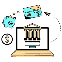 Online Banking Laptop Illustration from London Set