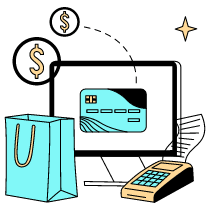 Online Transaction Pc Illustration from London Set