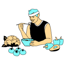 Eating Healthy Illustration from London Set