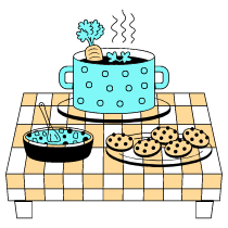 Home Cooked Meal Illustration from London Set