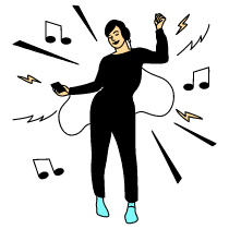 Listening To Music Illustration from London Set