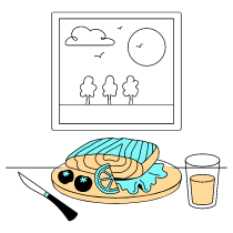 Lunch Illustration from London Set