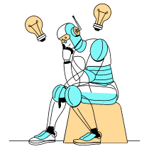 Computer Robot Thinking Illustration from London Set