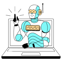 Robot On Laptop Computer Illustration from London Set