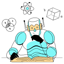 Robot Studying Illustration from London Set