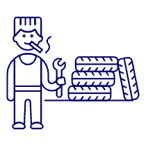 Mechanic Tire Change 1 Illustration from UX Line Set