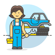 Mechanic Tire Change 6 Illustration from UX Colors Set