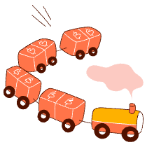 Blockchain Train Illustration from Manchester Set