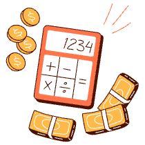 Finance Calculator Illustration from Manchester Set