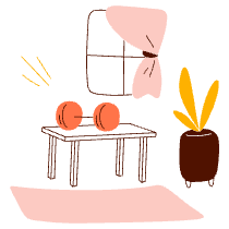 Home Gym Illustration from Manchester Set