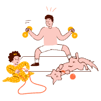 Home Gym Illustration from Manchester Set
