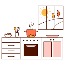 Cooking At Home 2 Illustration from Manchester Set