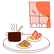 Home Cooked Meals Illustration from Manchester Set