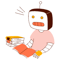 Robot Reading A Book 2 Illustration from Manchester Set