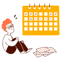 Overworked Employee - Calendar Illustration from Manchester Set
