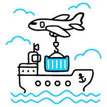 Shipping Illustration from Manila Set