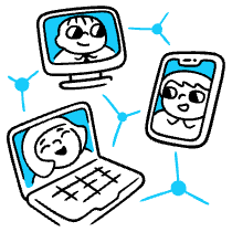 Users Network Illustration from Manila Set
