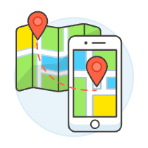Gps Direction Illustration from UX Colors Set