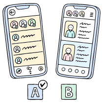 Marketing A B Testing Illustration from Bruxelles Set