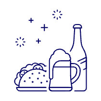 Taco And Beer Illustration from UX Line Set