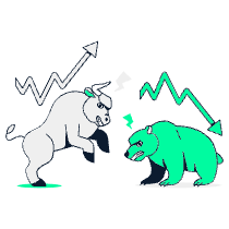 Bull Vs Bear Illustration from Miami Set