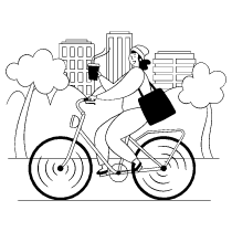 A Trendy Urban Going To Work On Bicycle 1 illustration - Free transparent PNG, SVG. No sign up needed.