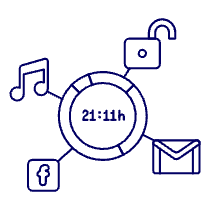 App Usage Time Illustration from UX Line Set