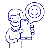 User Happy Phone 1 Illustration from UX Line Set