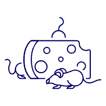 Mouse Eating Cheese Illustration from UX Line Set
