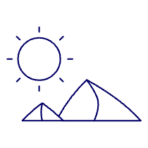 Moutain And Sun Illustration from UX Line Set