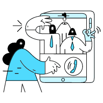 Digital Customer Service Call Center Illustration from New York Duotone Set
