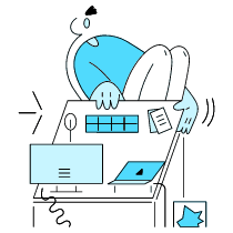 Developer Desk Illustration from New York Duotone Set