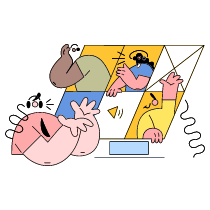 Virtual Meeting Webinar Conference 1 Illustration from New York Set