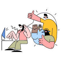 Support Team Illustration from New York Set