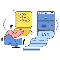 Coding A Website Illustration from New York Set