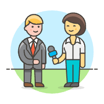 Interviewing 2 Illustration from UX Colors Set