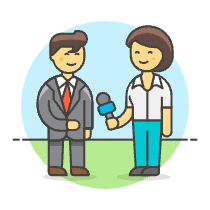 Interviewing 4 Illustration from UX Colors Set