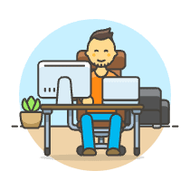 Employee Sit 1 2 Illustration from UX Colors Set