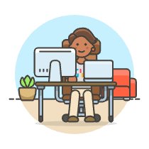 Employee Sit 1 3 Illustration from UX Colors Set
