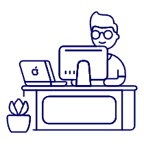 Employee Sit 2 1 Illustration from UX Line Set