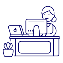 Employee Sit 2 2 Illustration from UX Line Set