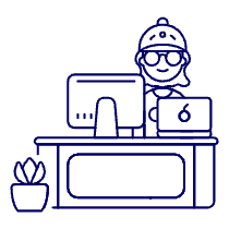 Employee Sit 3 2 Illustration from UX Line Set
