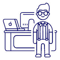 Employee Stand 1 1 Illustration from UX Line Set