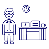 Employee Stand 2 1 Illustration from UX Line Set