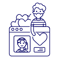 Online Dating Like 1 2 Illustration from UX Line Set