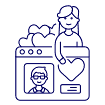 Online Dating Like 1 4 Illustration from UX Line Set
