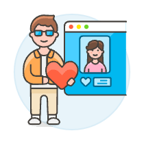 Online Dating Like 2 1 Illustration from UX Colors Set