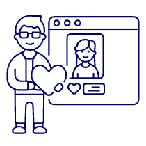 Online Dating Like 2 1 Illustration from UX Line Set